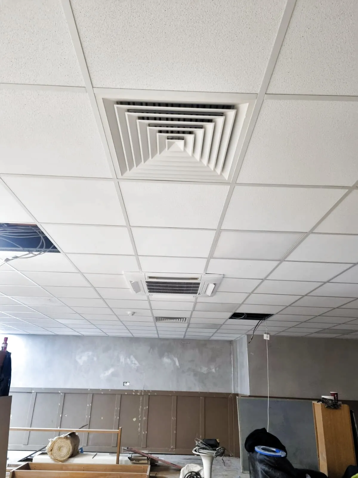 Ceiling ventilation diffuser installed in an office fit-out