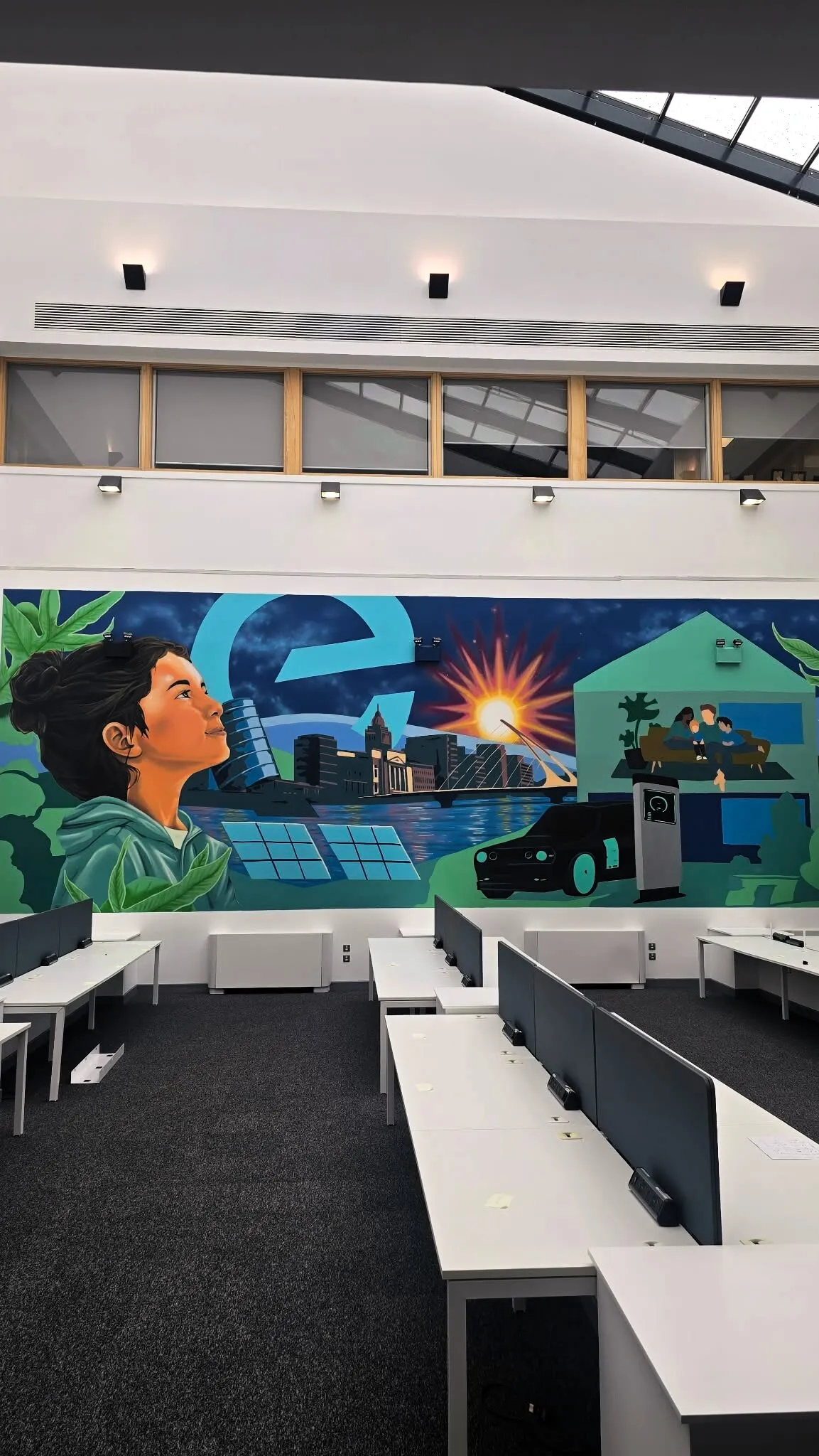 Air conditioning in an open plan office