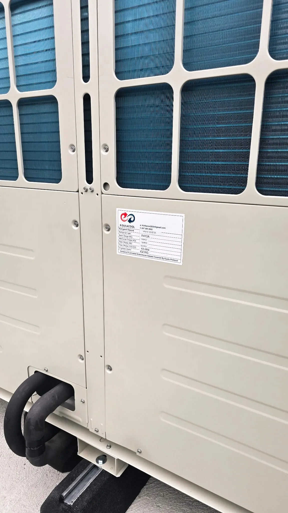 Close-up of a VRF outdoor unit